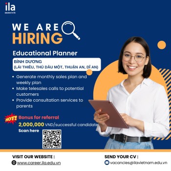 ILA Bình Dương tuyển dụng Education Planner